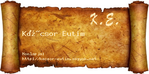 Kácsor Eutim névjegykártya